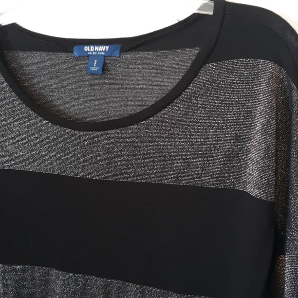 Old Navy Silver and Black Striped Top, size S - Picture 4 of 4